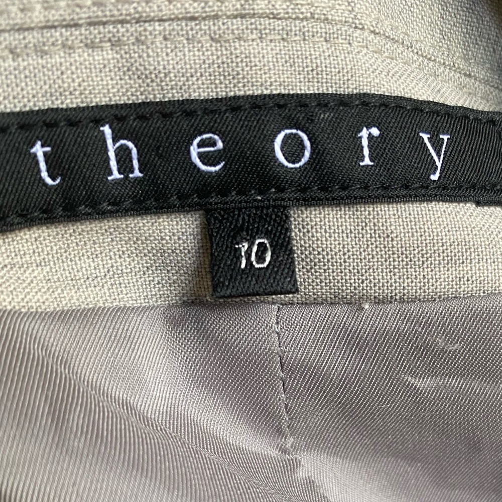 Theory Women’s Gray Single Button Blazer Sz10 - image 5